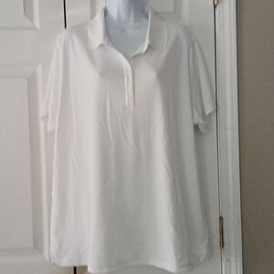 Lands' End Outfitters white polo casual dress golf tennis shirt Sz 2X NWOT